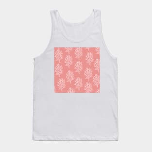 coral aloha wear print pattern hawaii pink and white Tank Top